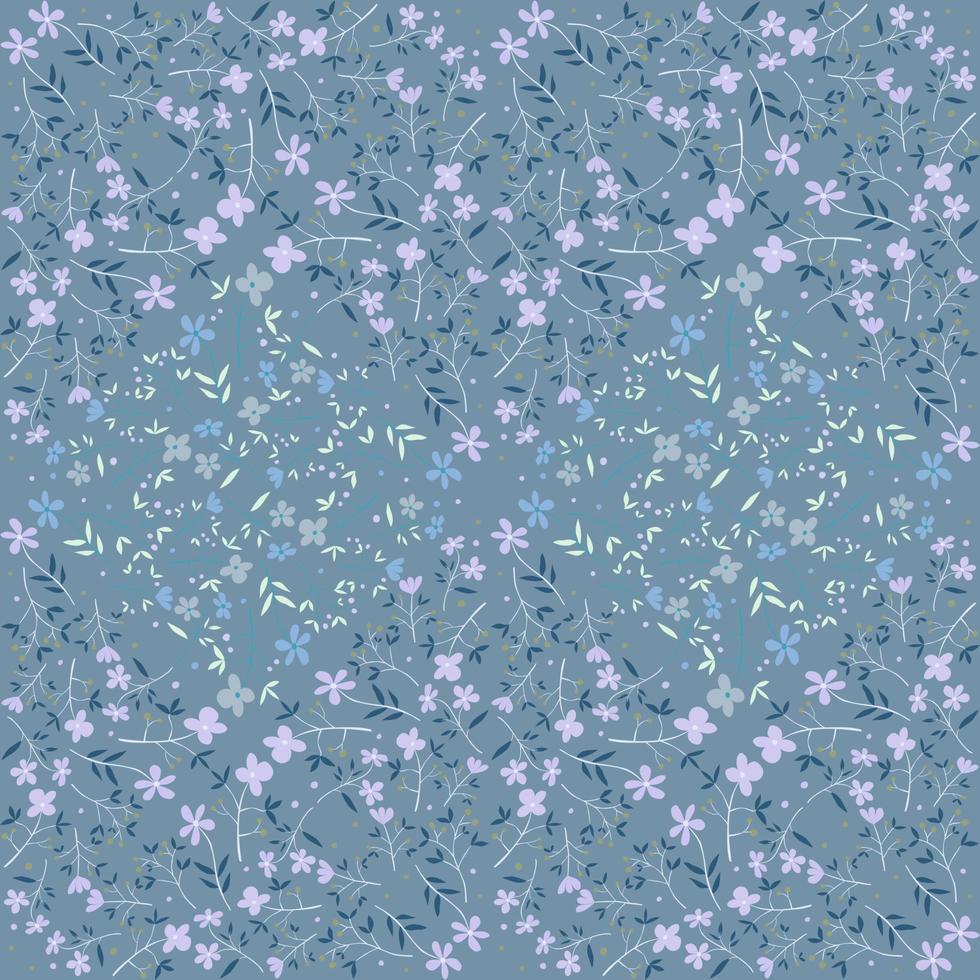 Retro flower mosaic seamless pattern. Vintage floral ornament. Abstract botanical backdrop. vector
