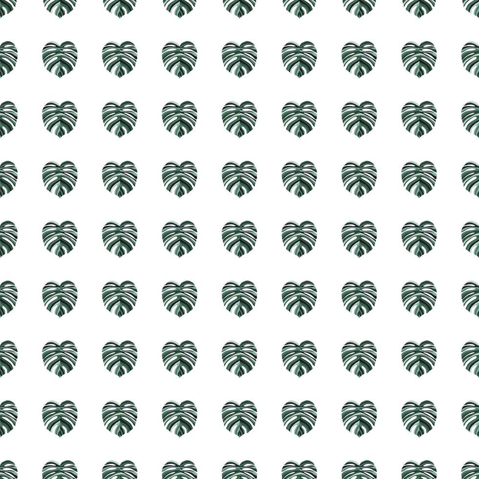 Monstera leaf tropical seamless pattern. palm leaves endless background. Botanical wallpaper. vector