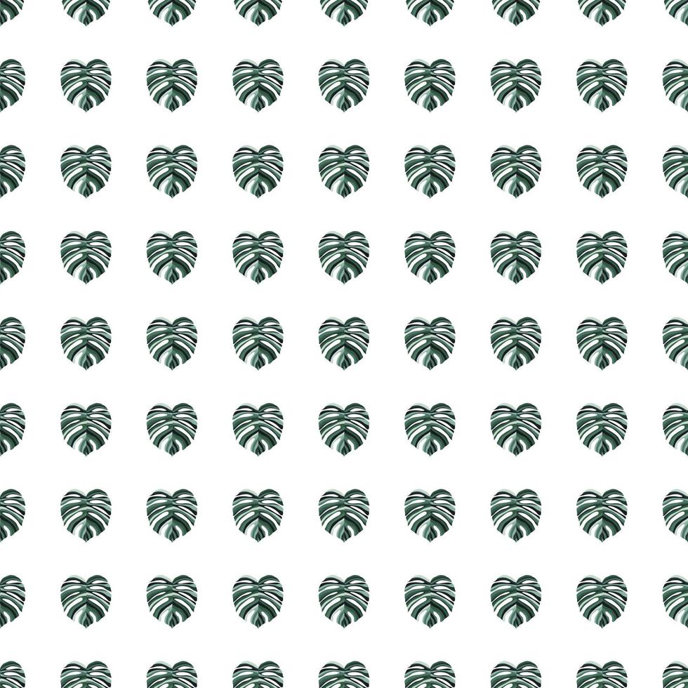 Monstera leaf tropical seamless pattern. palm leaves endless background. Botanical wallpaper. vector