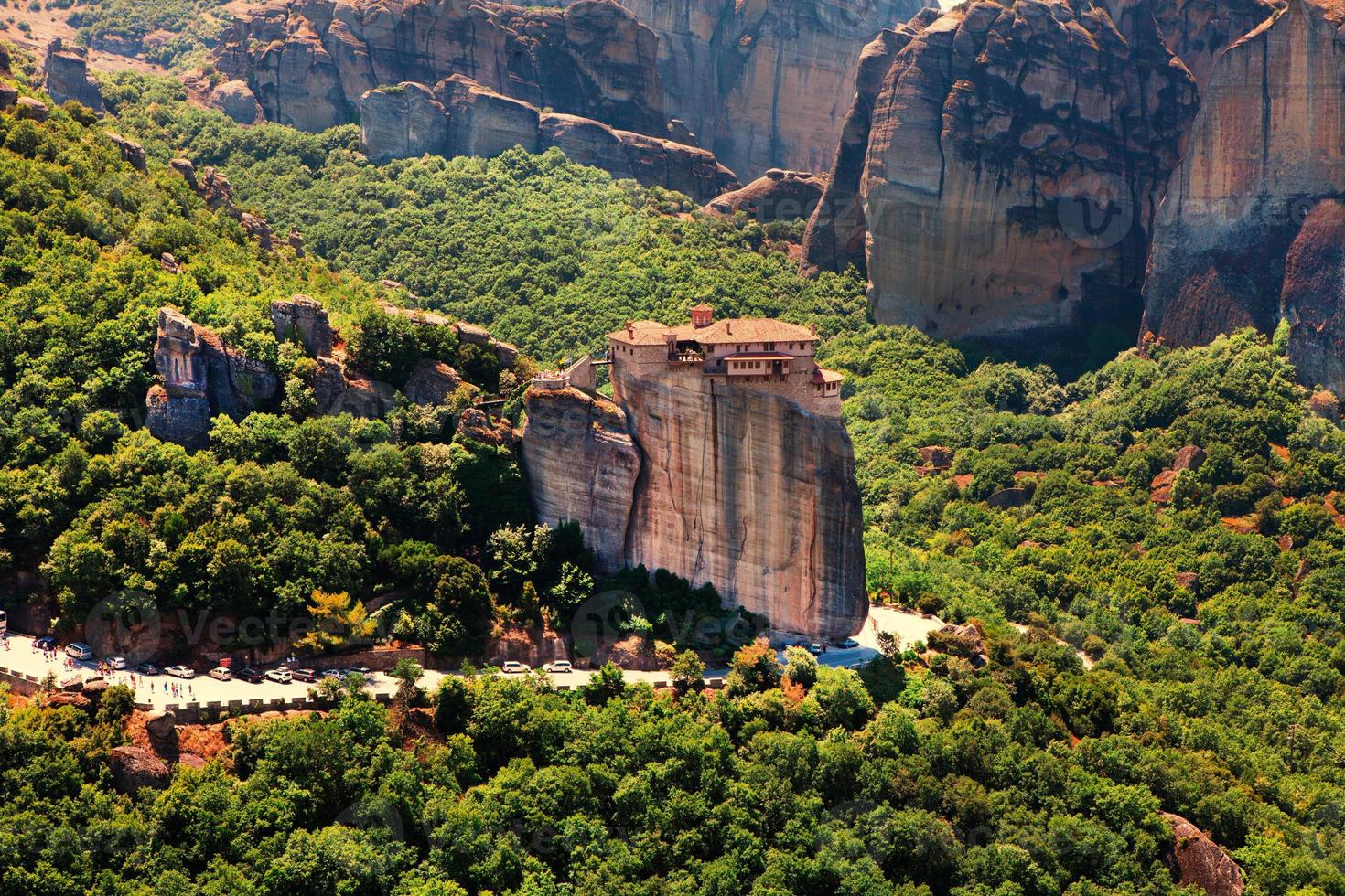 Meteora is a rock formation in central Greece hosting one of the largest and most precipitously built complexes of Eastern Orthodox monasteries, second in importance only to Mount Athos. photo