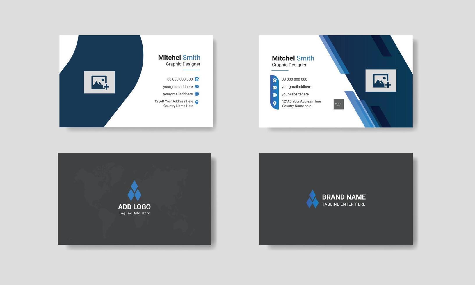 creative modern name card and business card. vector