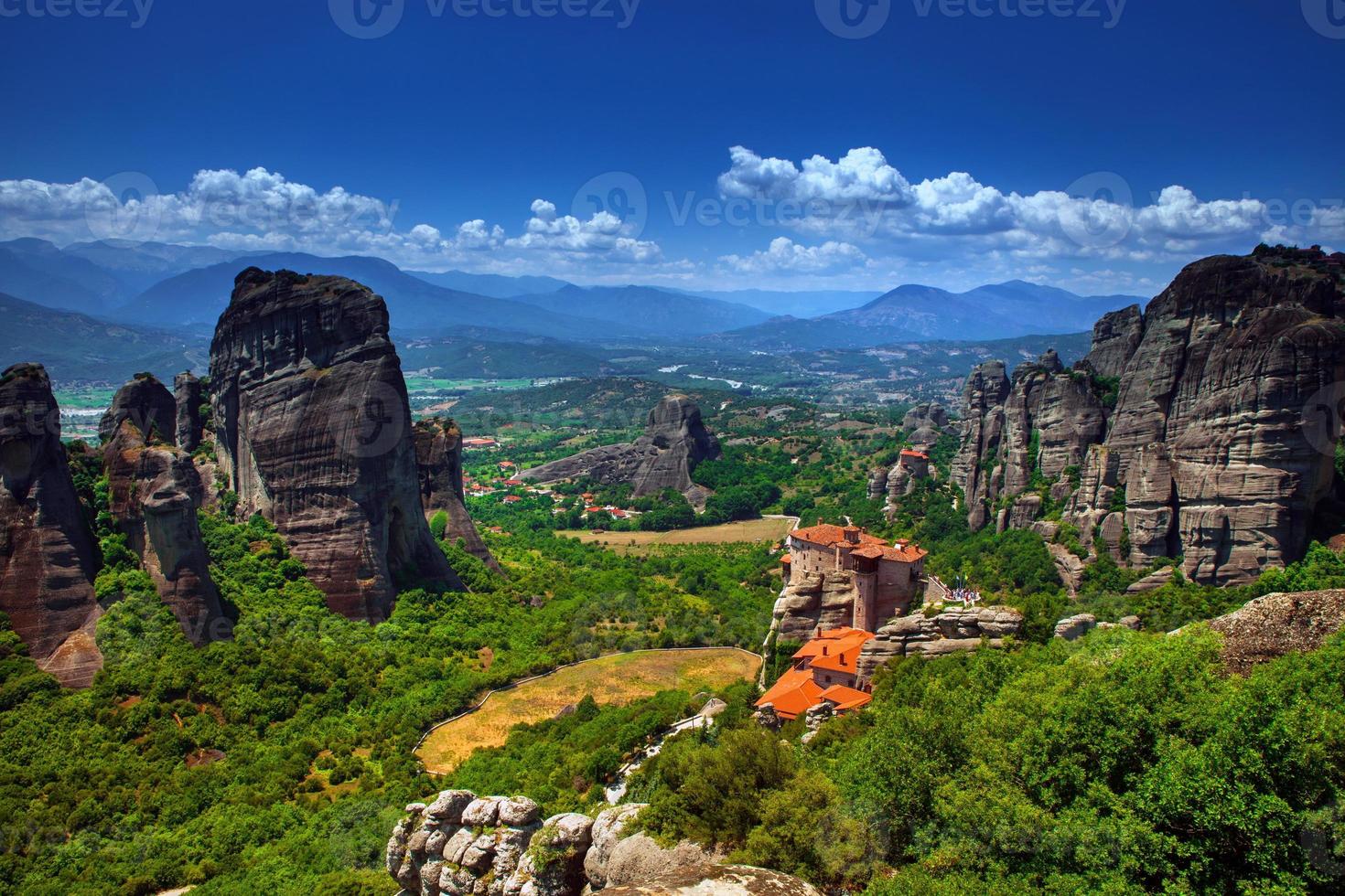 Meteora is a rock formation in central Greece hosting one of the largest and most precipitously built complexes of Eastern Orthodox monasteries, second in importance only to Mount Athos. photo