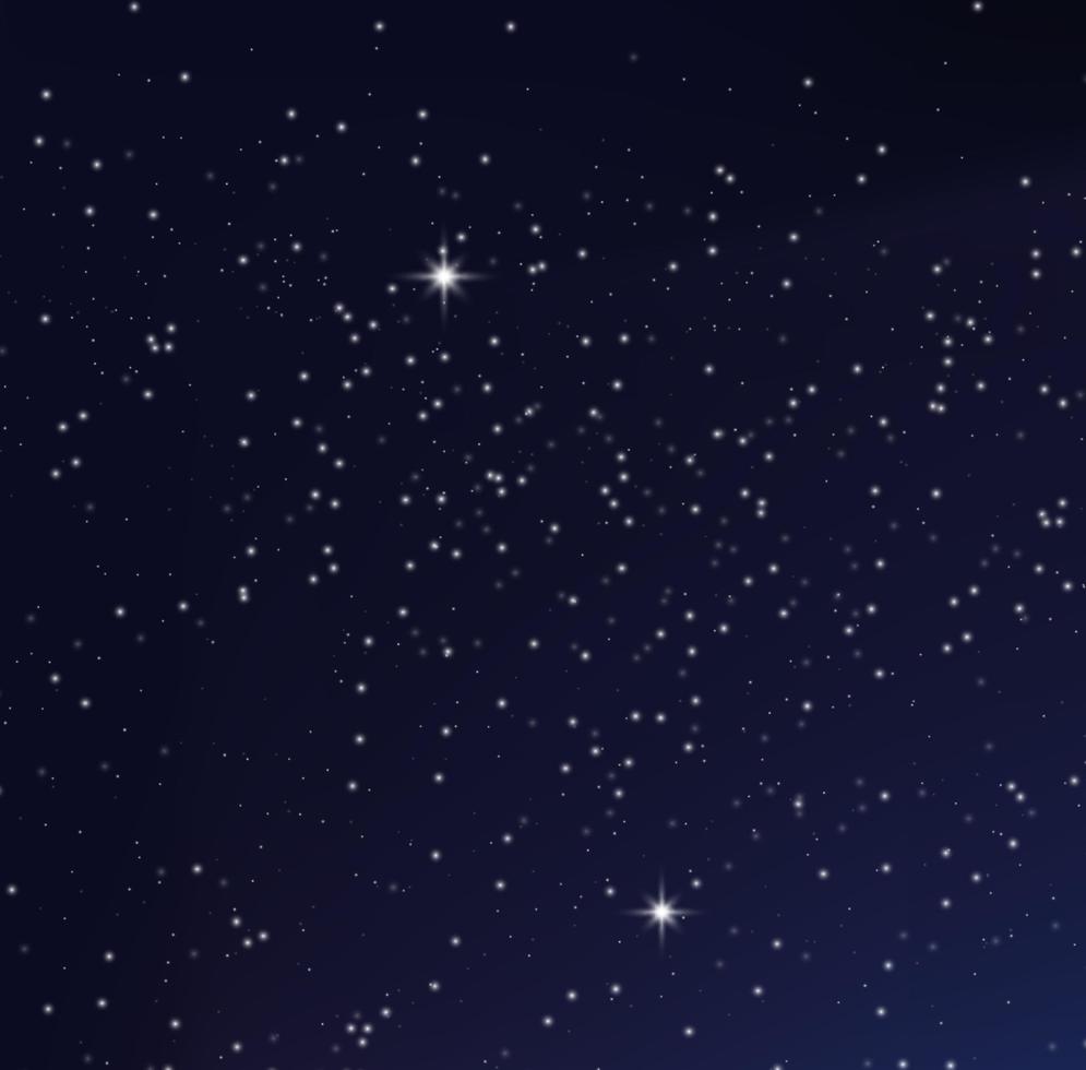 Night shining starry sky, blue space background with stars, space. beautiful night sky. vector