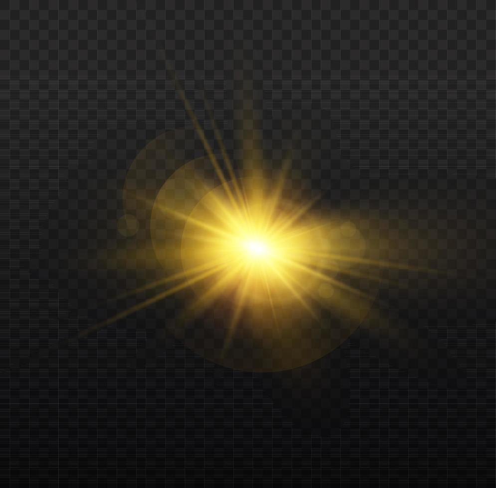 Vector sun light special lens flare light effect. front lens sun flare. Vector blur in radiance light. Decor element. Horizontal star beams and spotlight. star