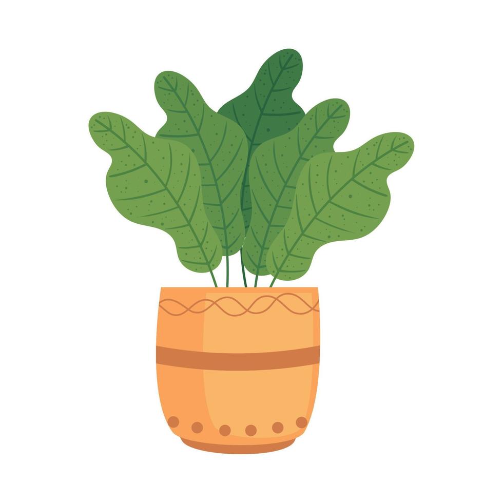 houseplant with yellow pot vector