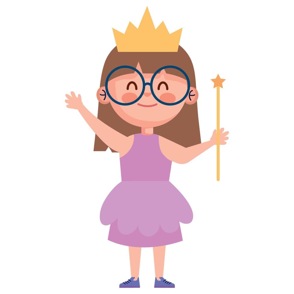 little girl playing queen vector