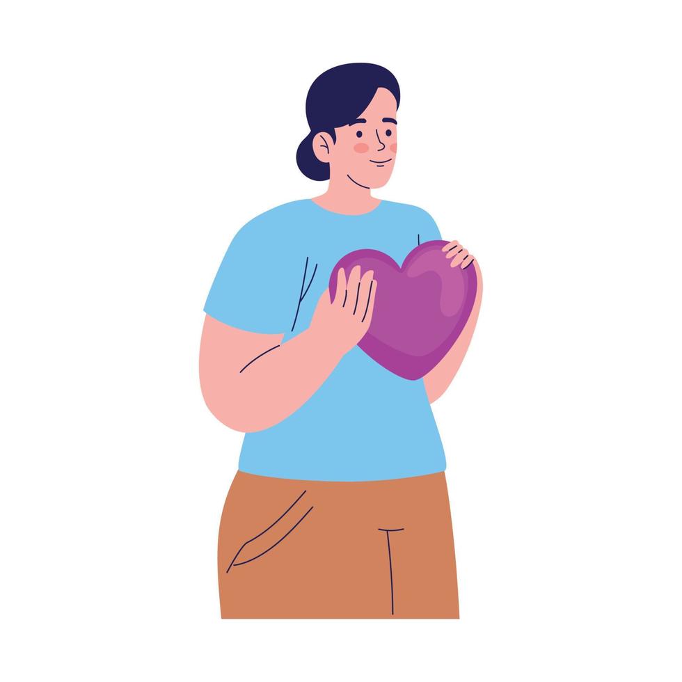 woman with heart vector