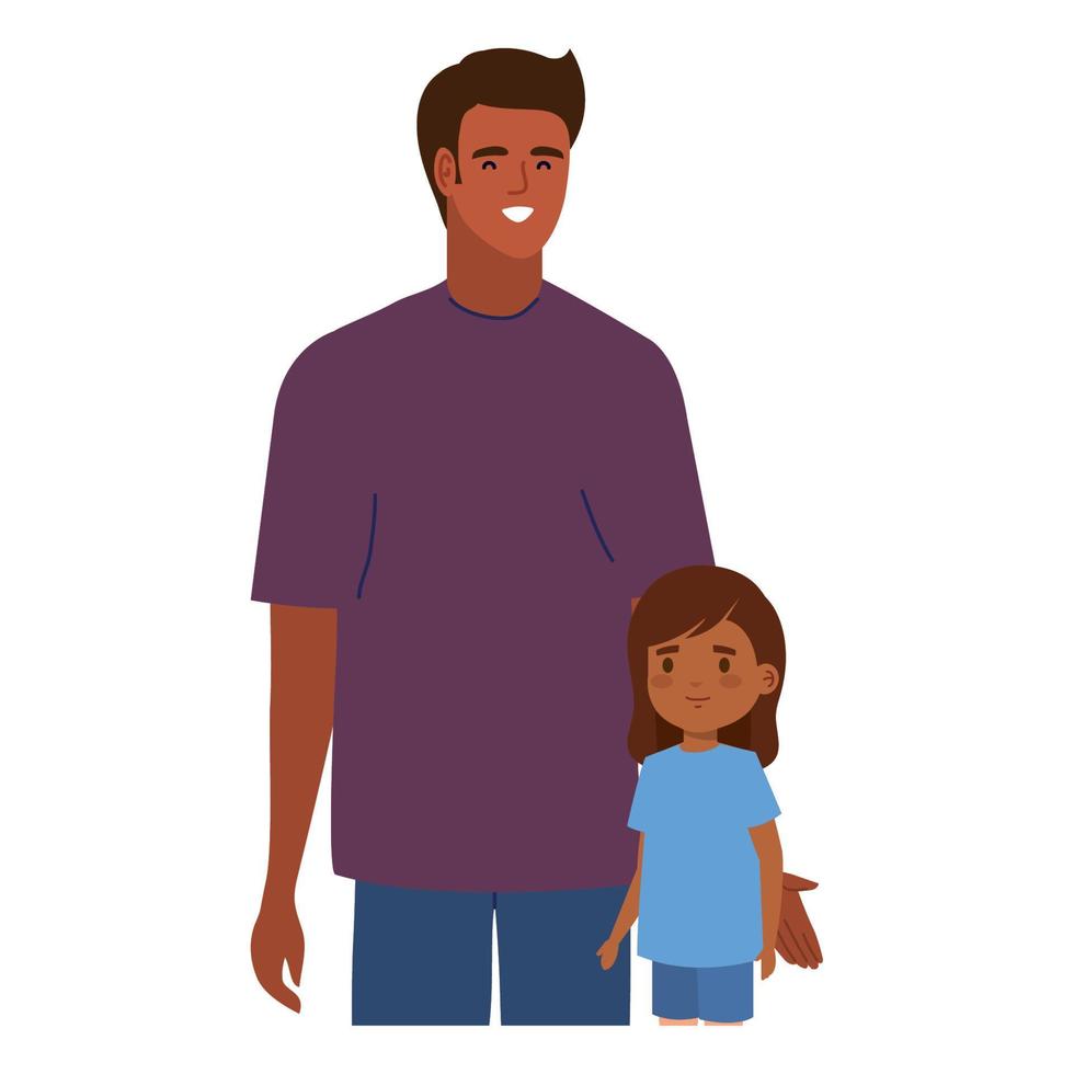 dad and daughter vector