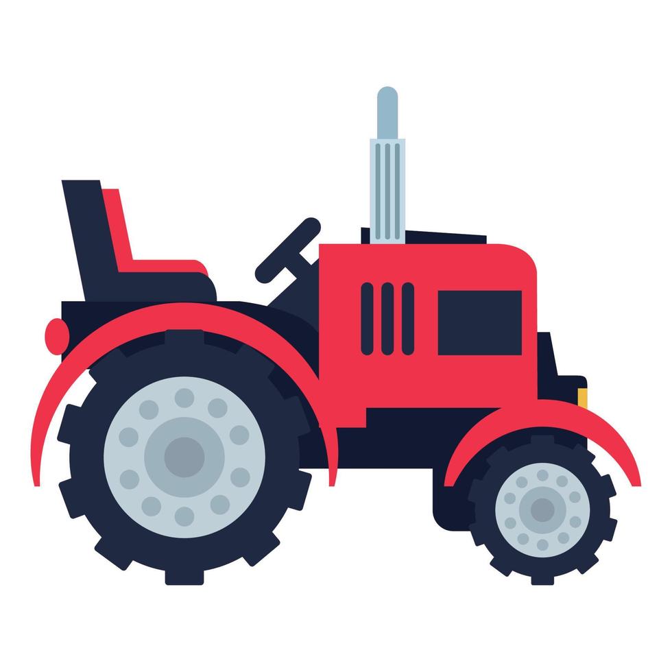 vehículo agrícola tractor rojo vector