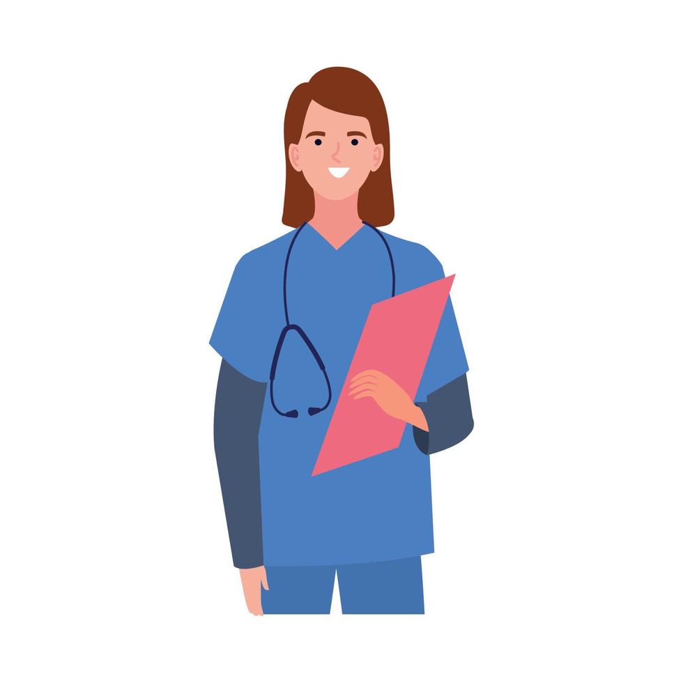 female surgeon with stethoscope vector