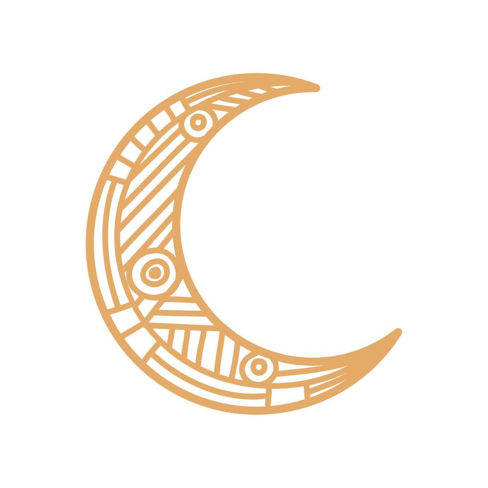 golden crescent moon vector