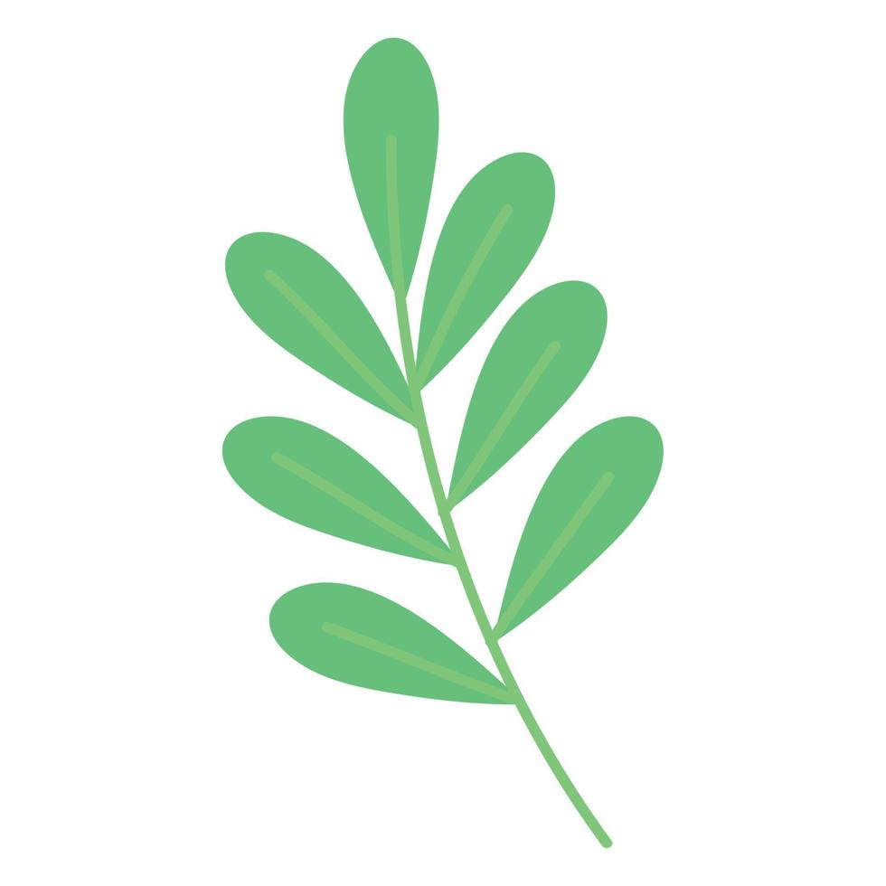 rama verde con hojas vector