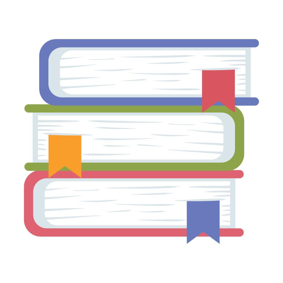 three pile text books vector