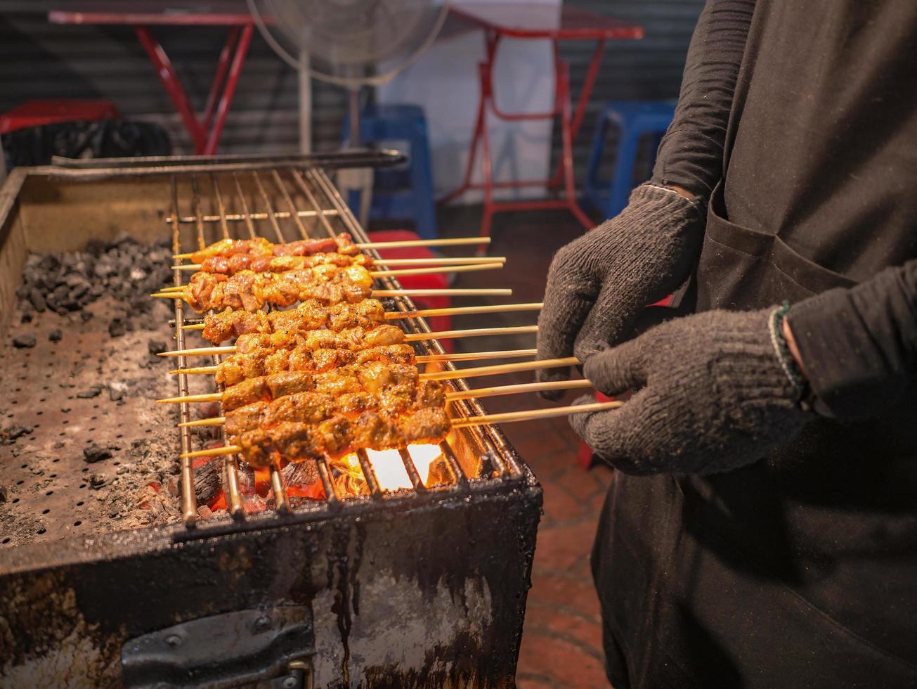 Chinese Style Grilled Goat meal in Bangkok China town.Bangkok China Town Street Food Heaven For Tourists photo