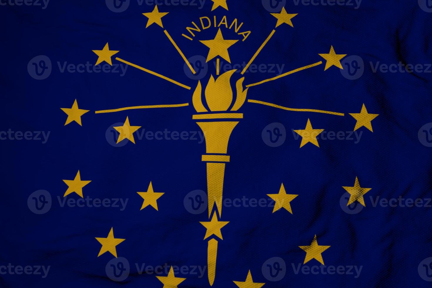 Flag of Indiana in 3D rendering photo