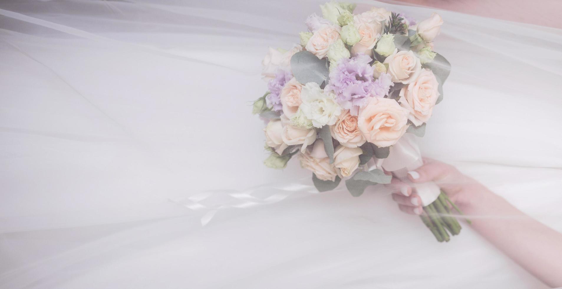 Beautiful wedding bouquet of flowers photo