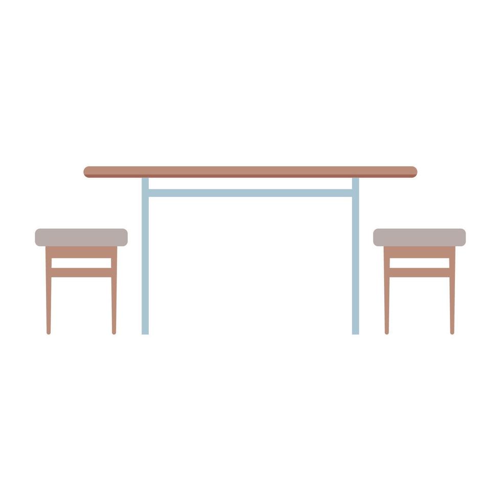 restaurant table with benches vector