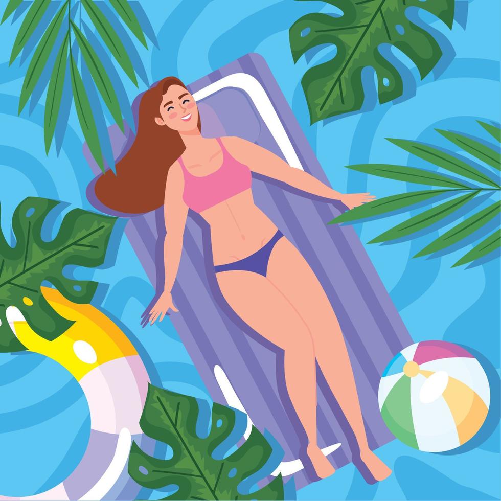 woman relaxing in water vector