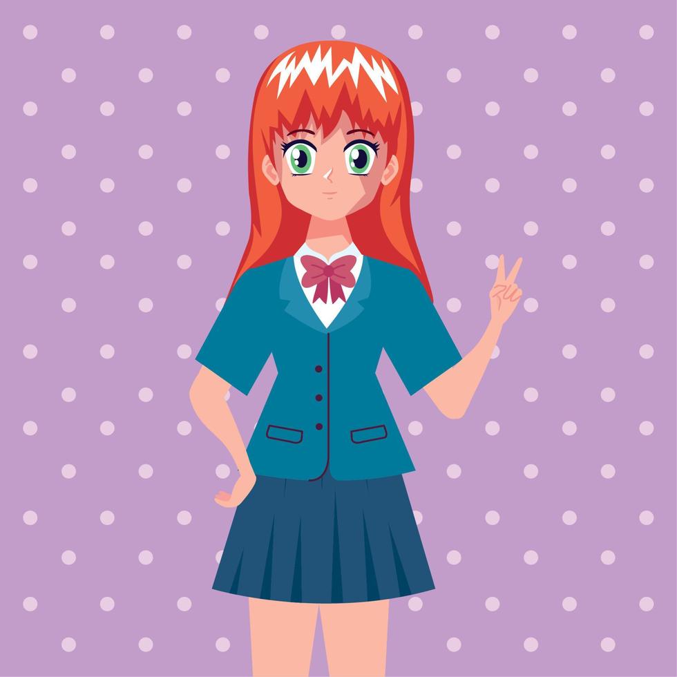 girl wearing uniform blue vector