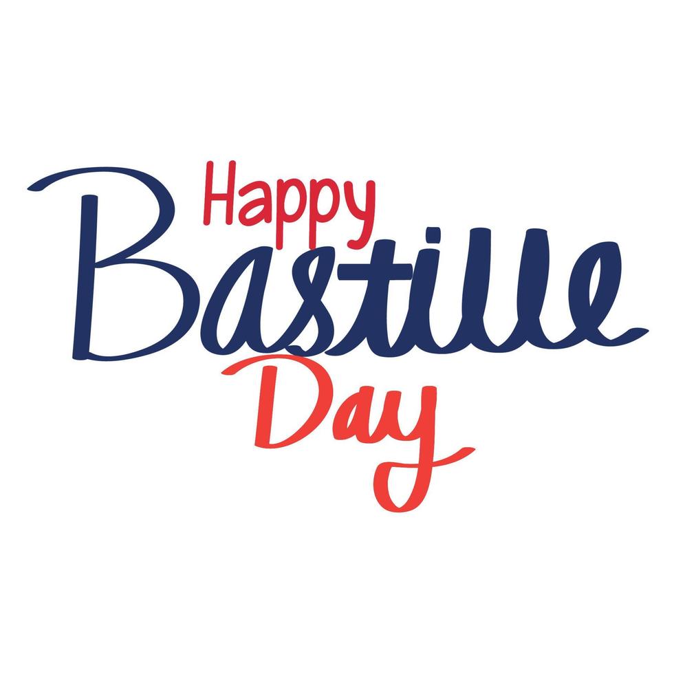 happy bastille day lettering vector