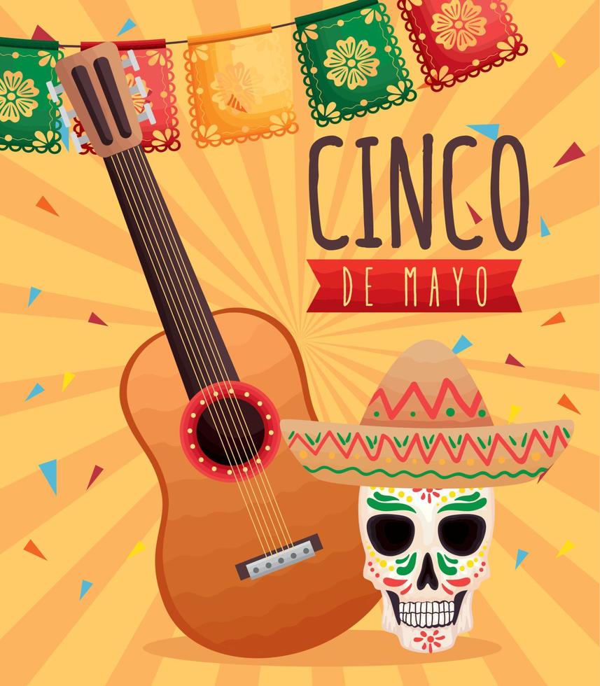 mexican celebration card vector