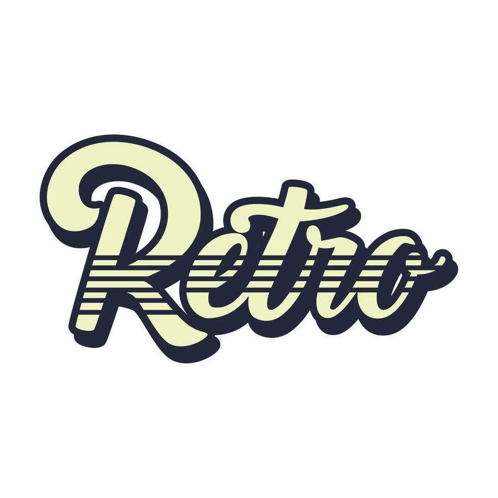 retro lettering style vector