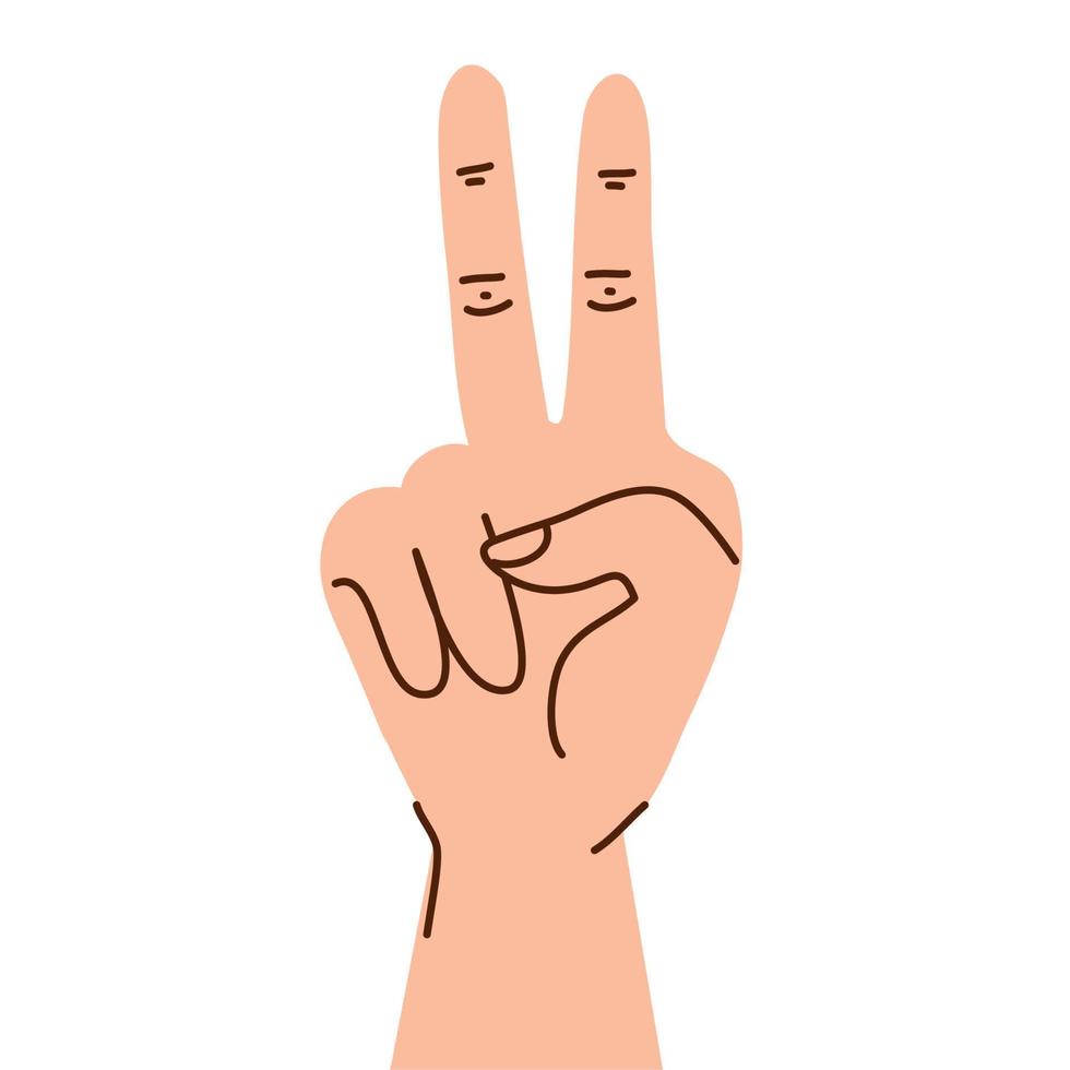 hand with peace and love vector