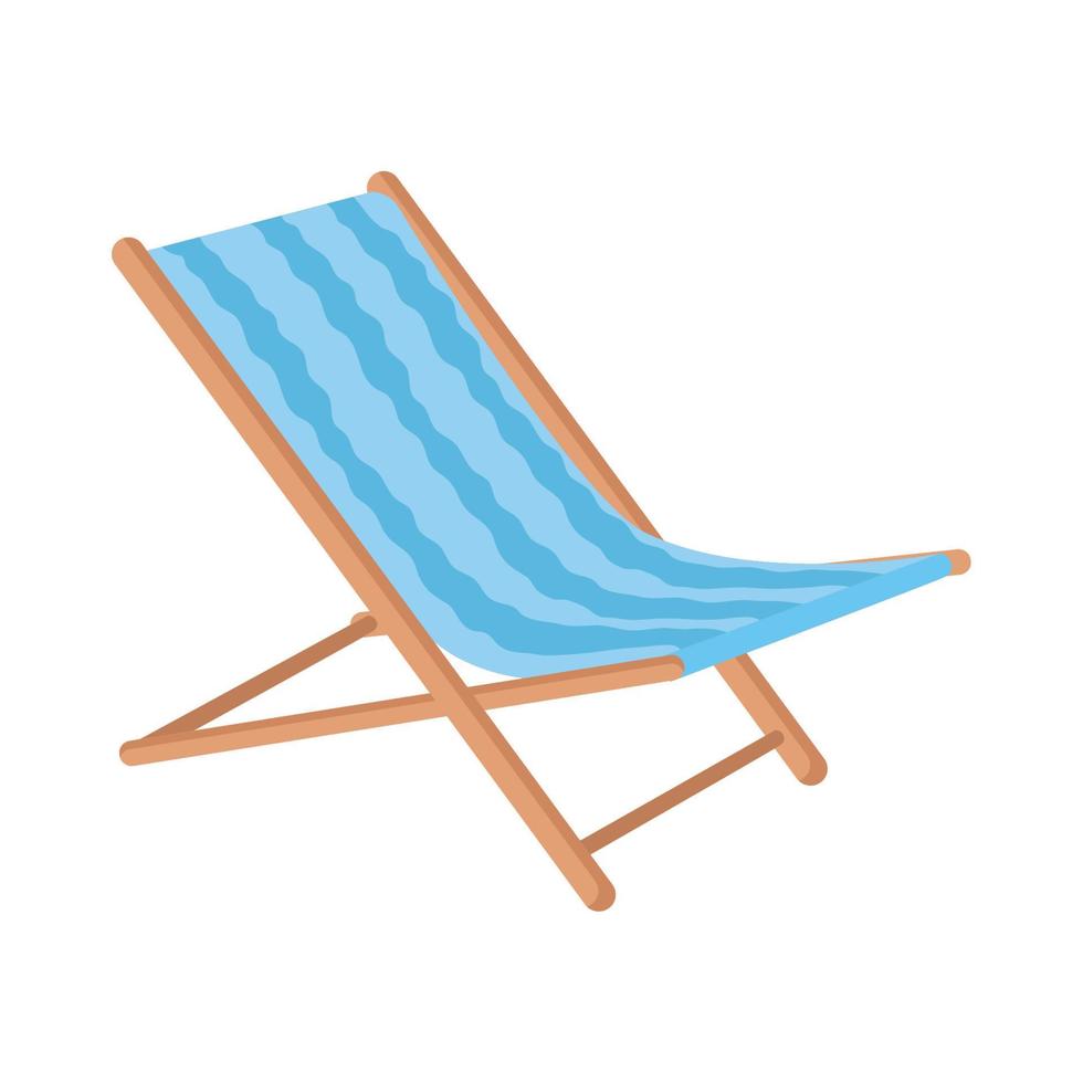 silla de playa azul vector