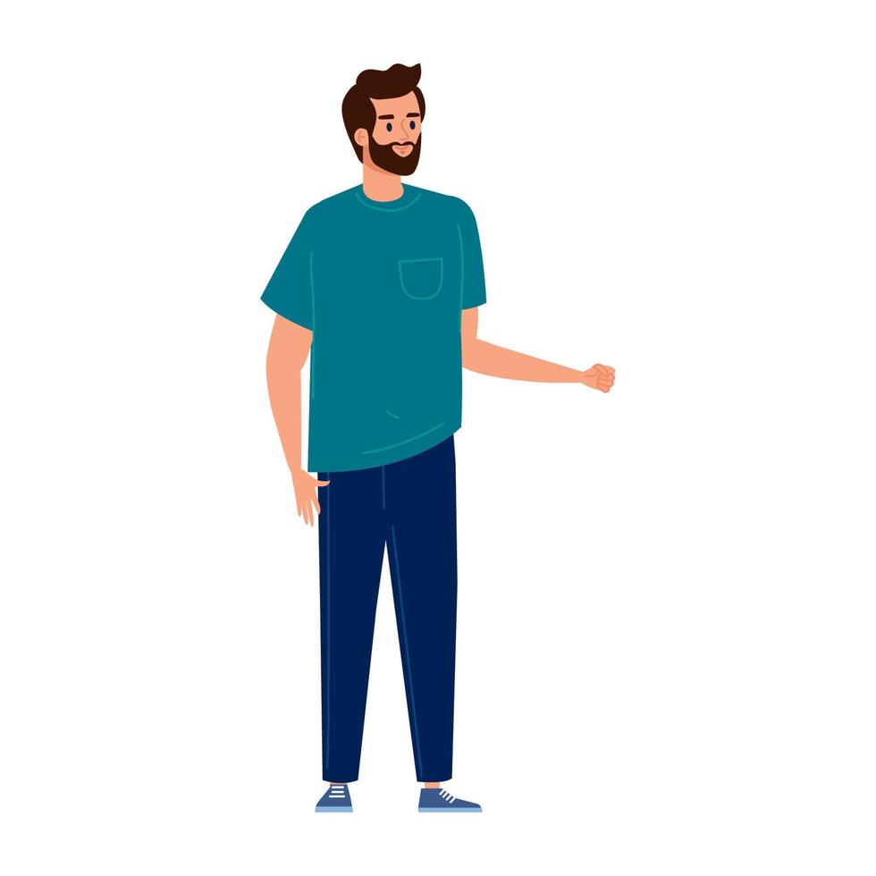 bearded man standing vector