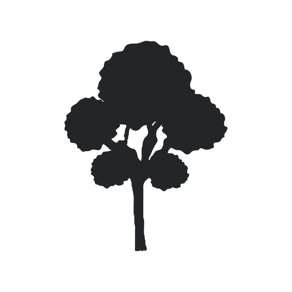 tree plant silhouette style vector