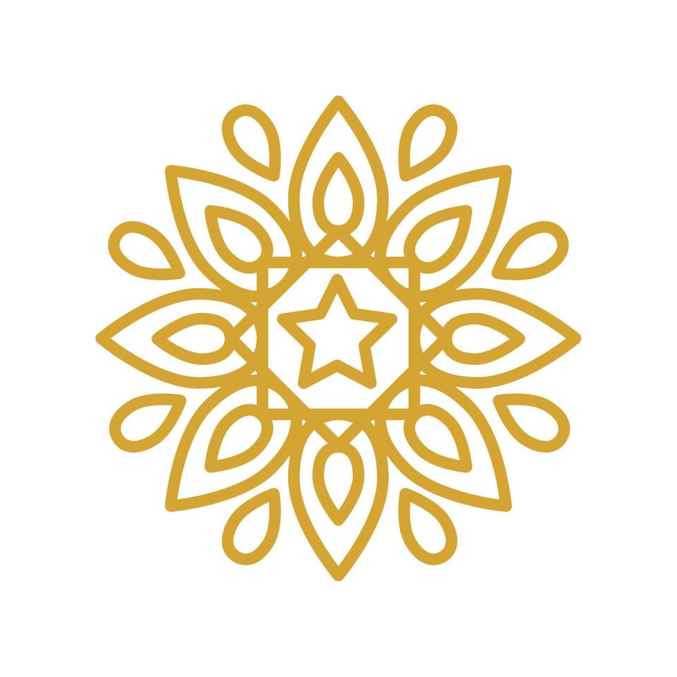 golden flower decoration vector