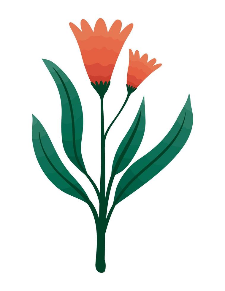 red flowers garden decoration vector