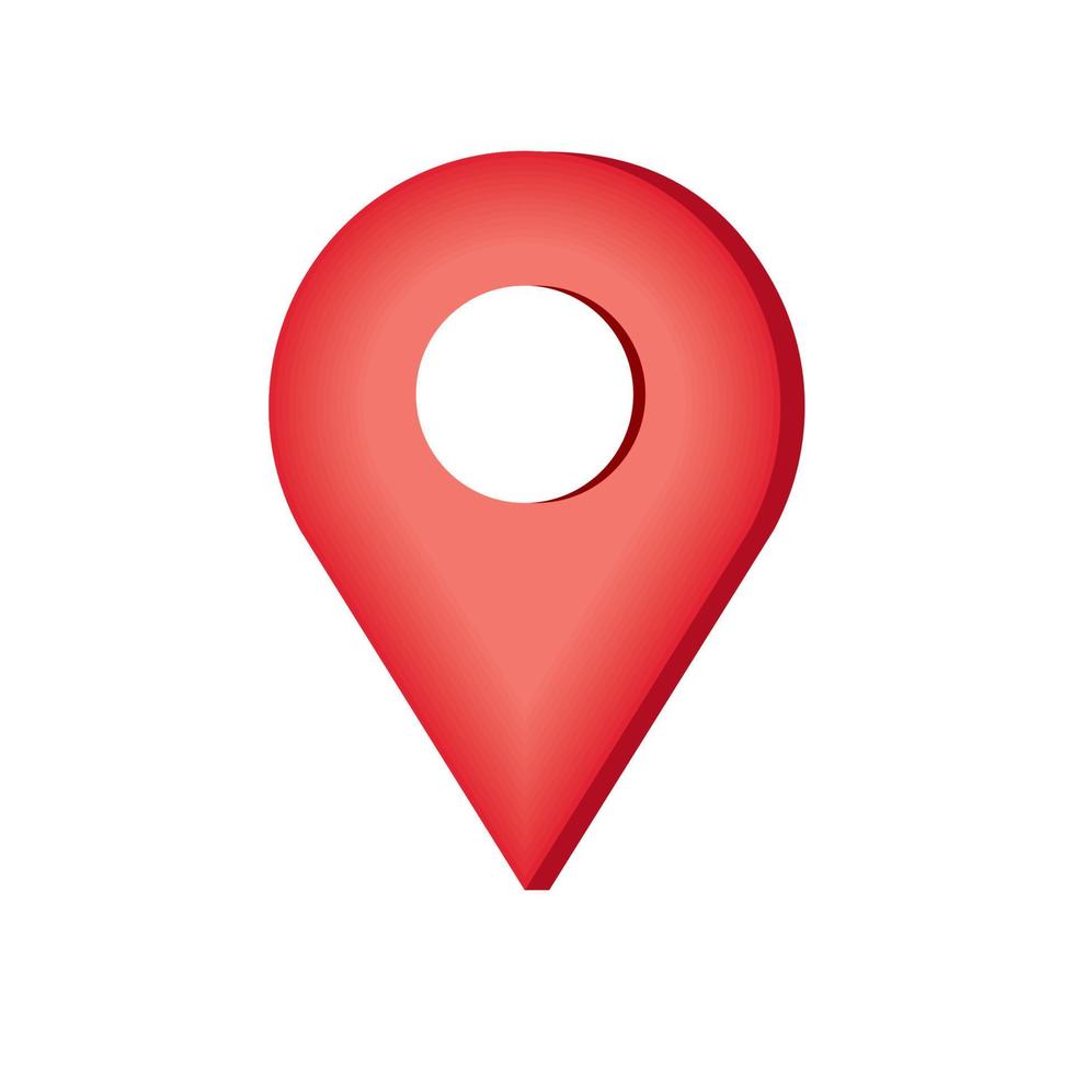 red pin pointer location vector