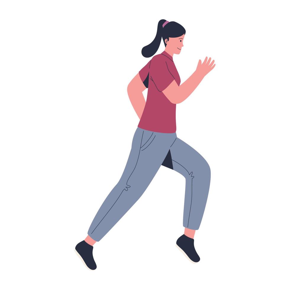 female worker running vector