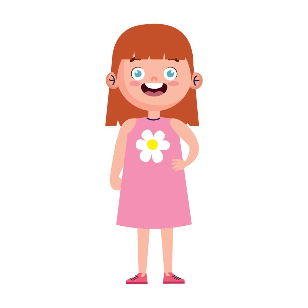 little redhead girl vector