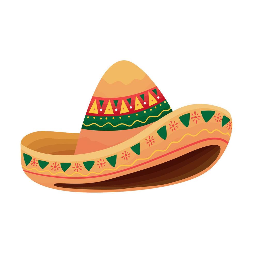 accesorio de sombrero mexicano vector