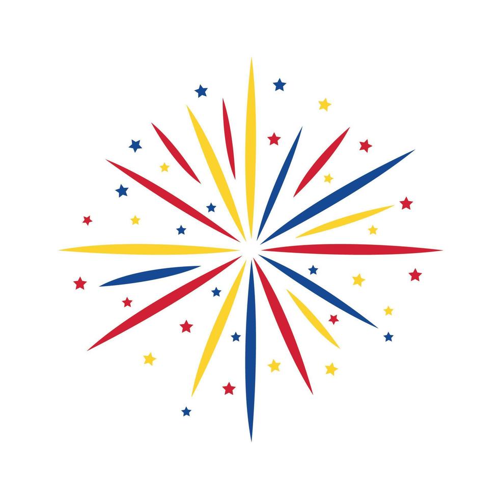 colombian flag colors firework vector