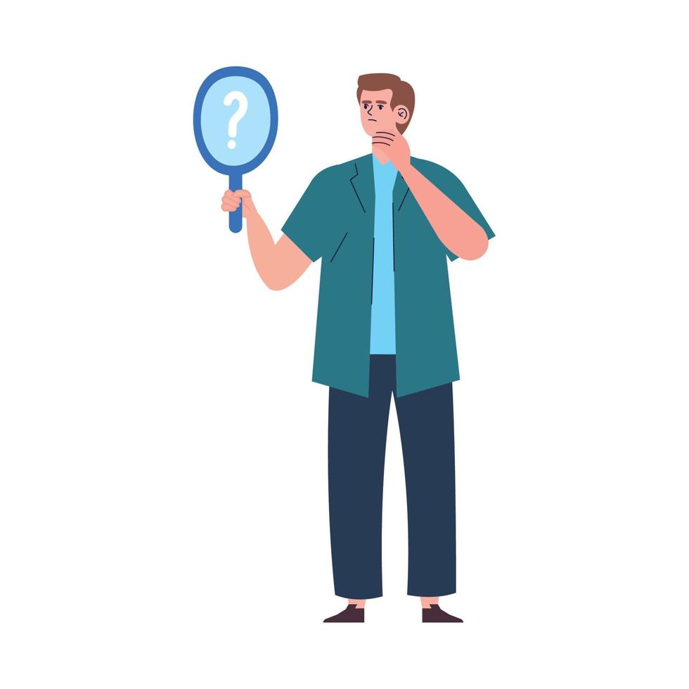 man with handle mirror vector