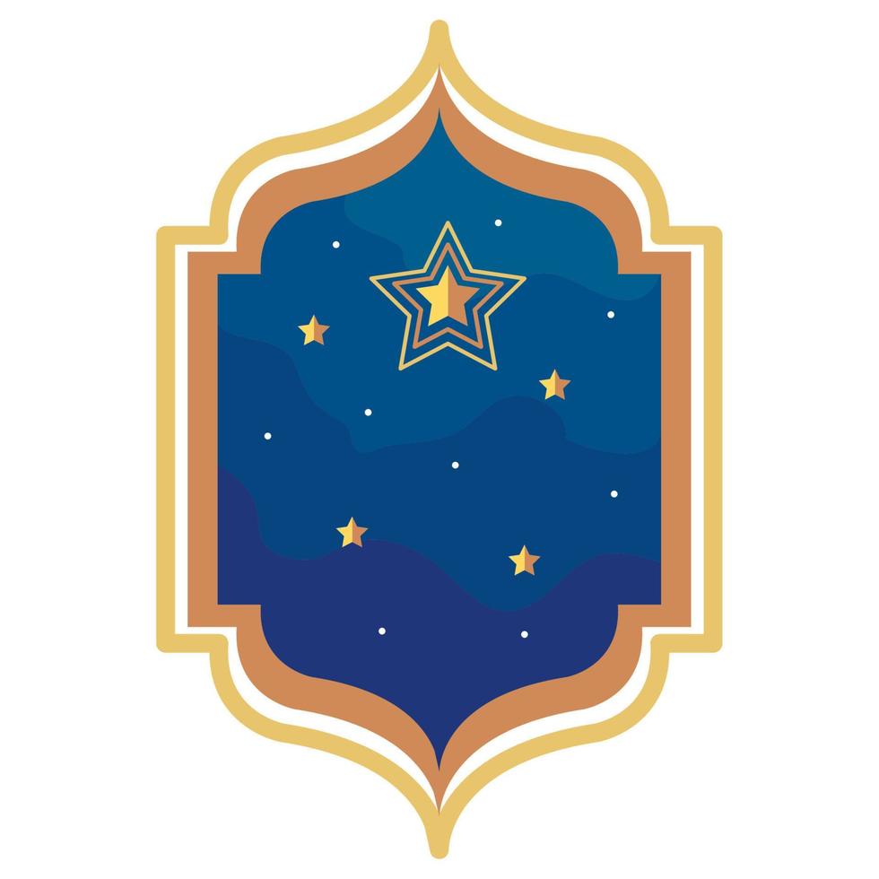 arabic frame with stars vector