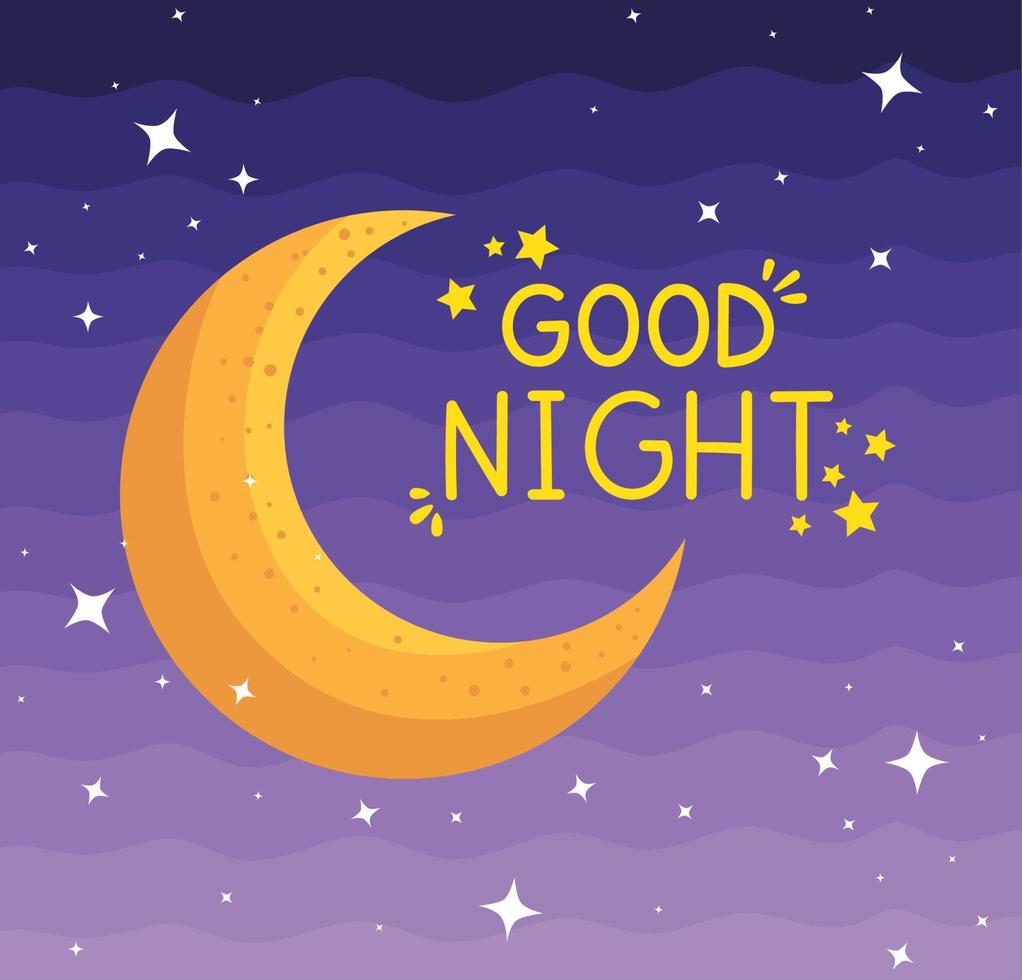 good night lettering card vector