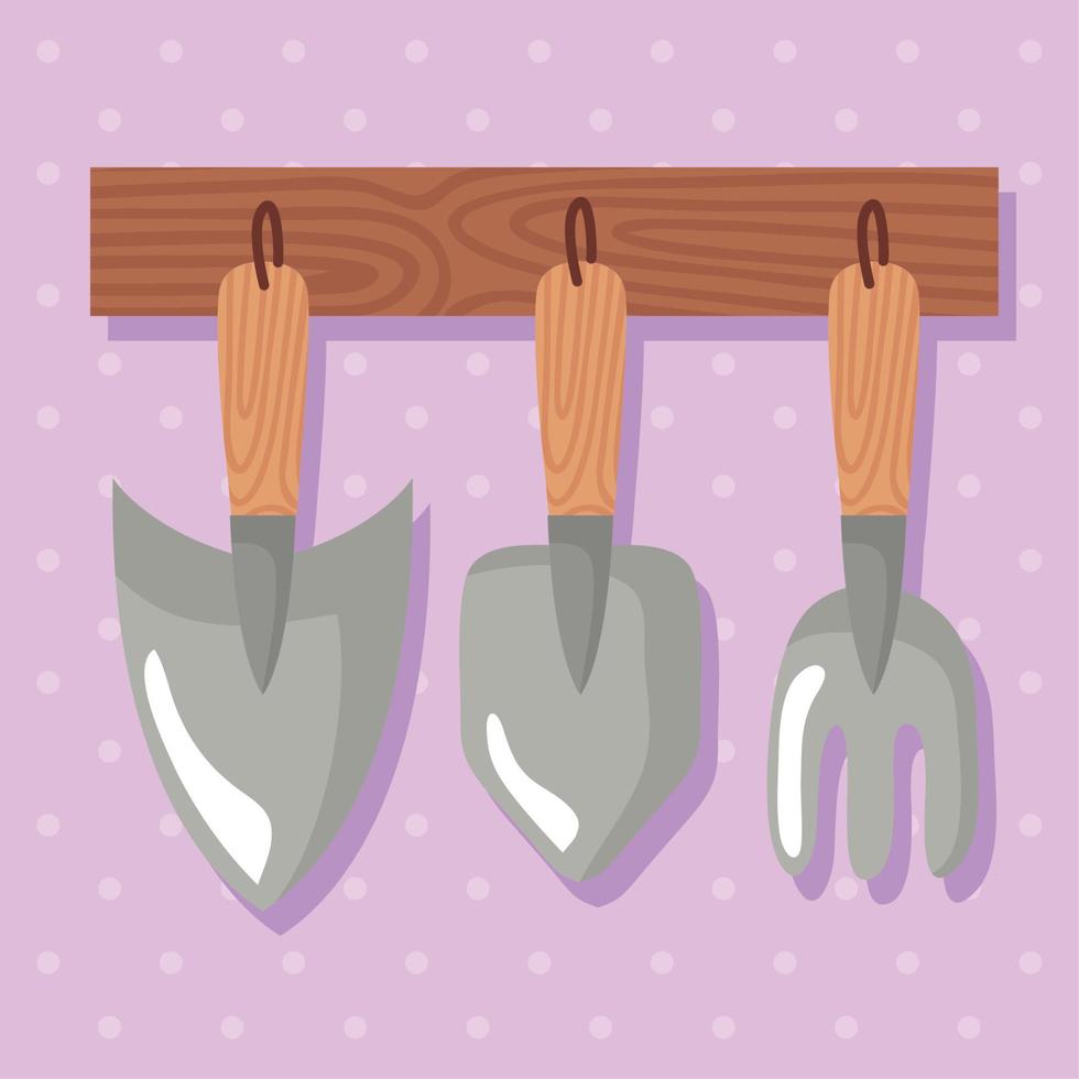 gardening tools hanging 11250978 Vector Art at Vecteezy