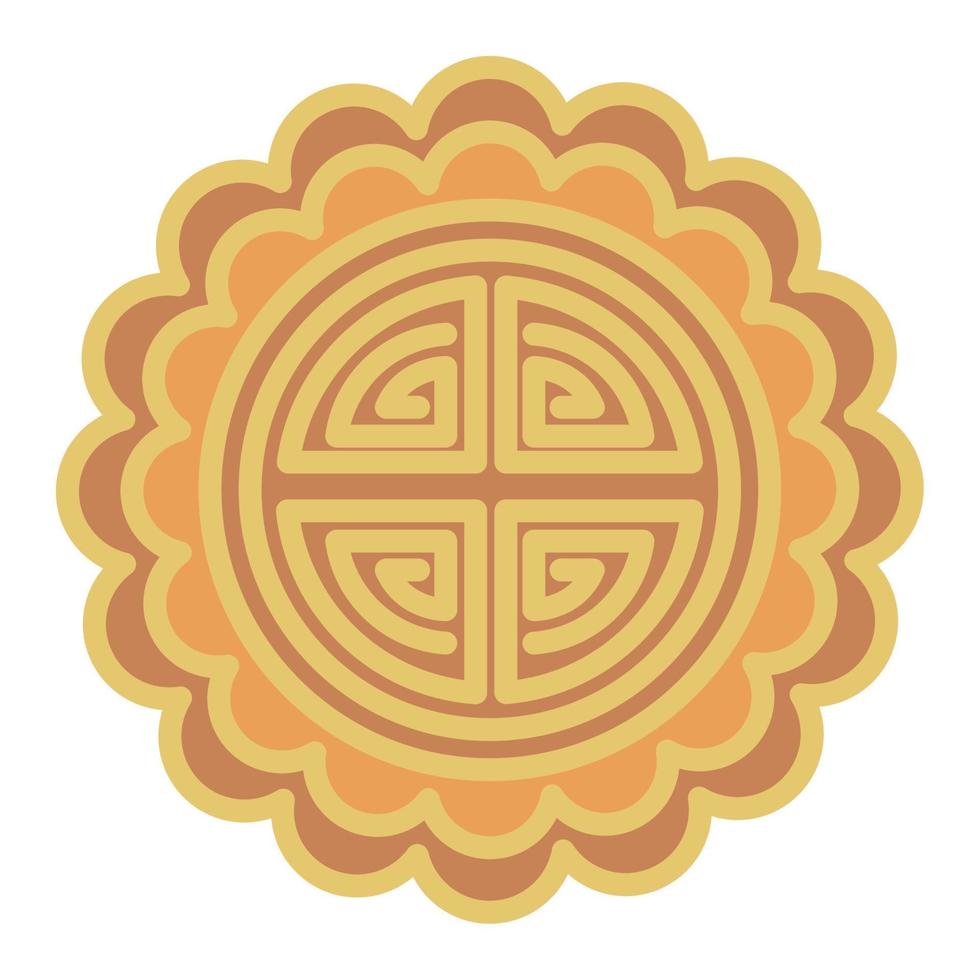 golden moon cake food vector