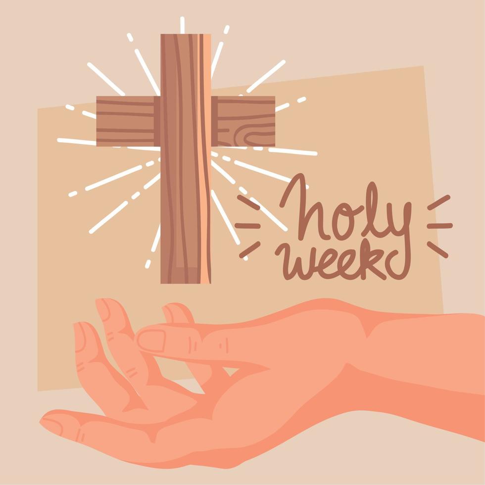 holy week lettering card vector