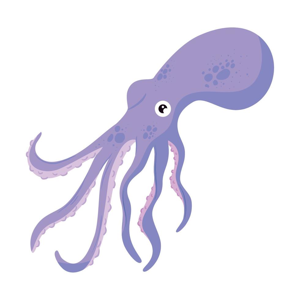 pruple octopus sealife vector