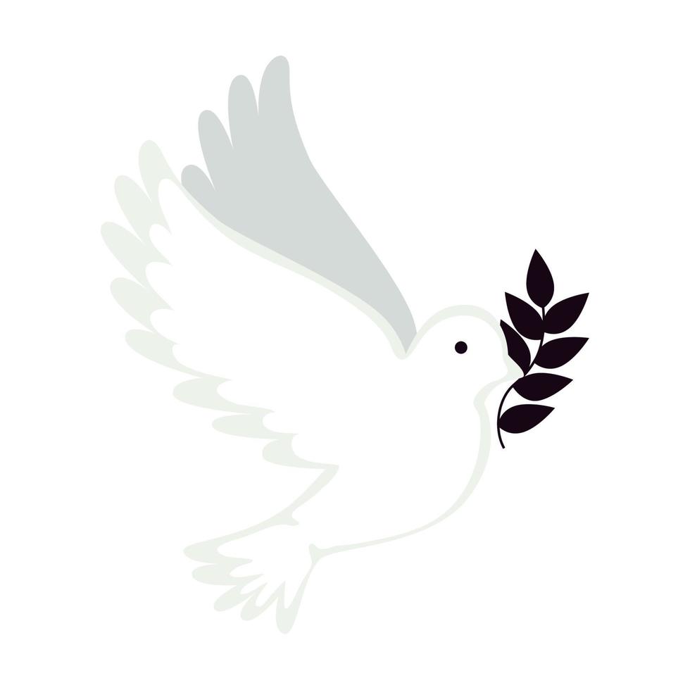 dove flying with olive branch vector