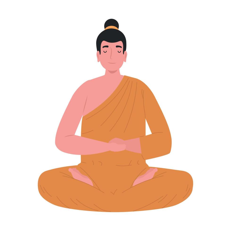 buddhist monk seated vector