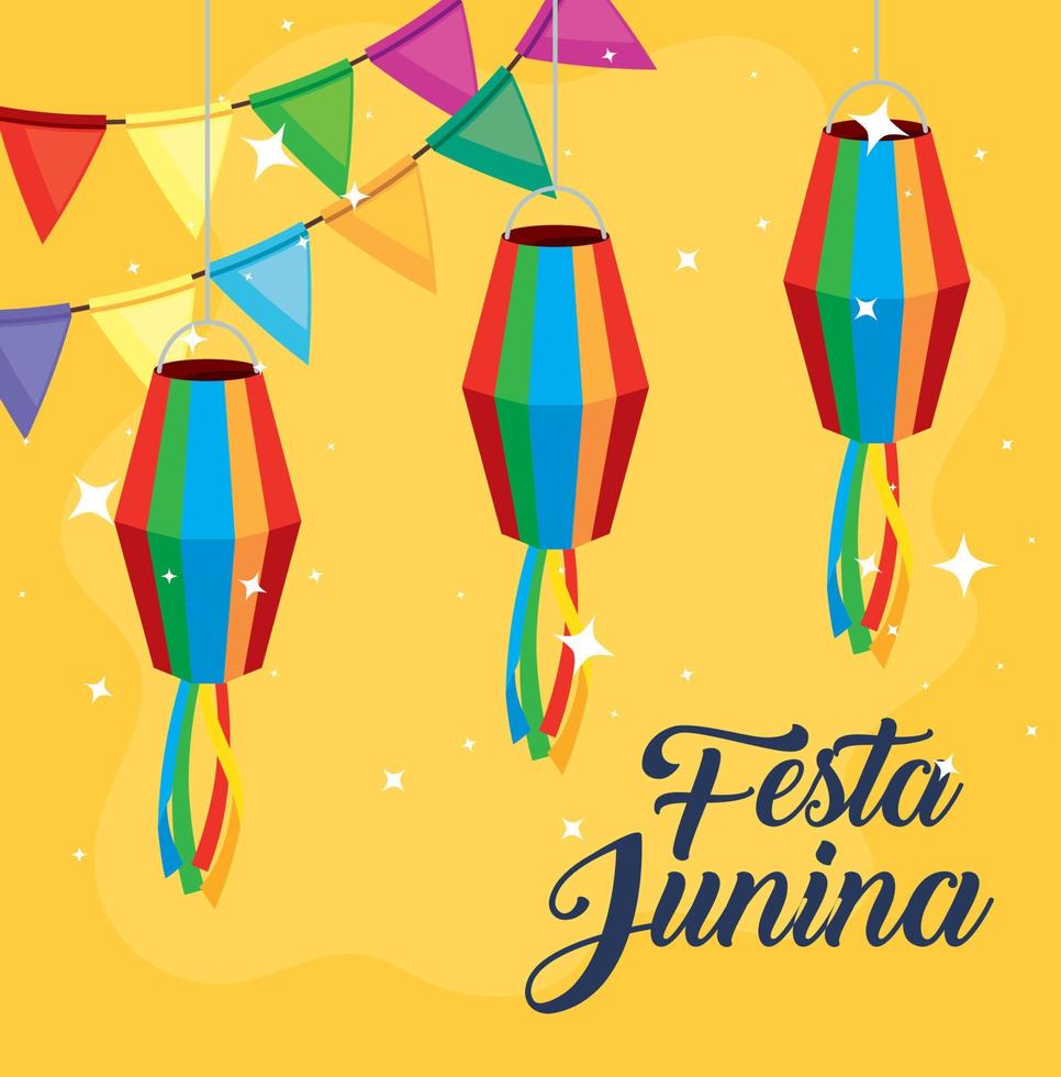 postal de festa junina vector