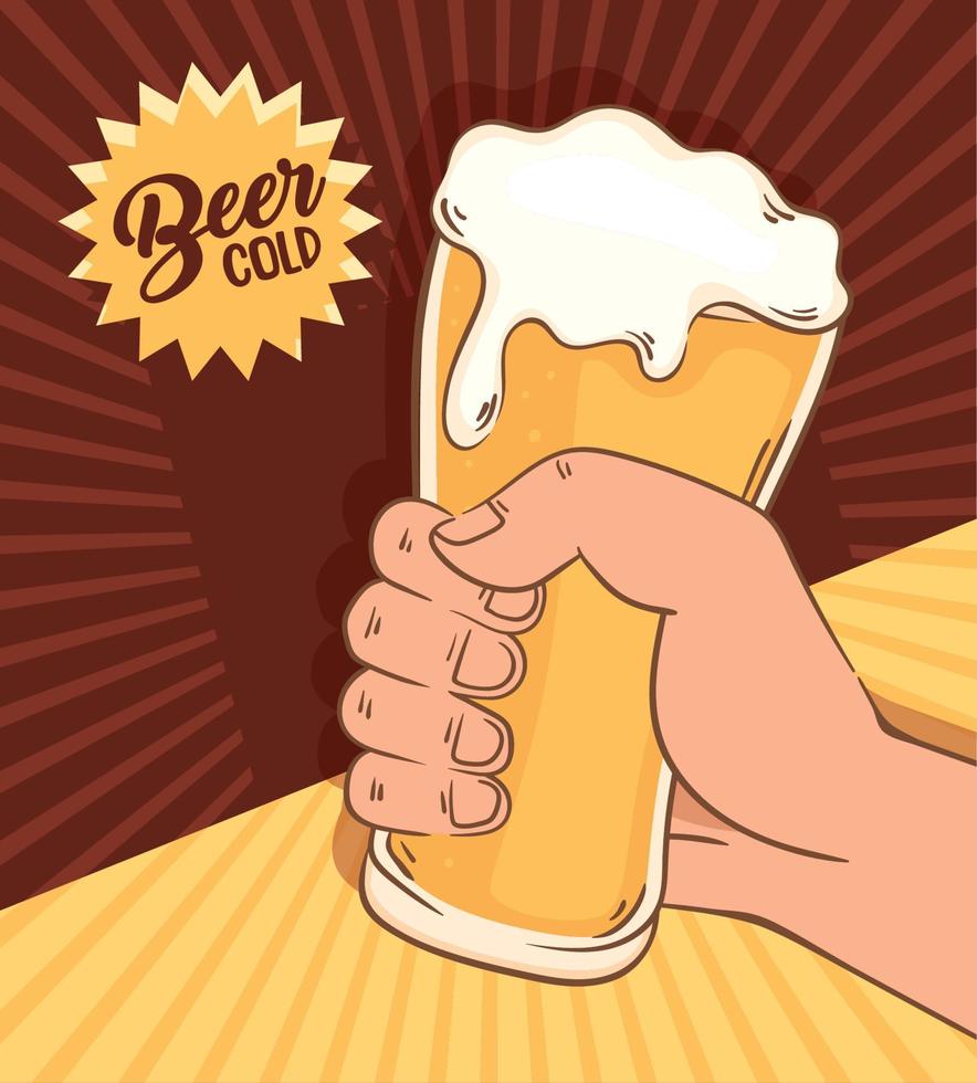 beer cold seal vector