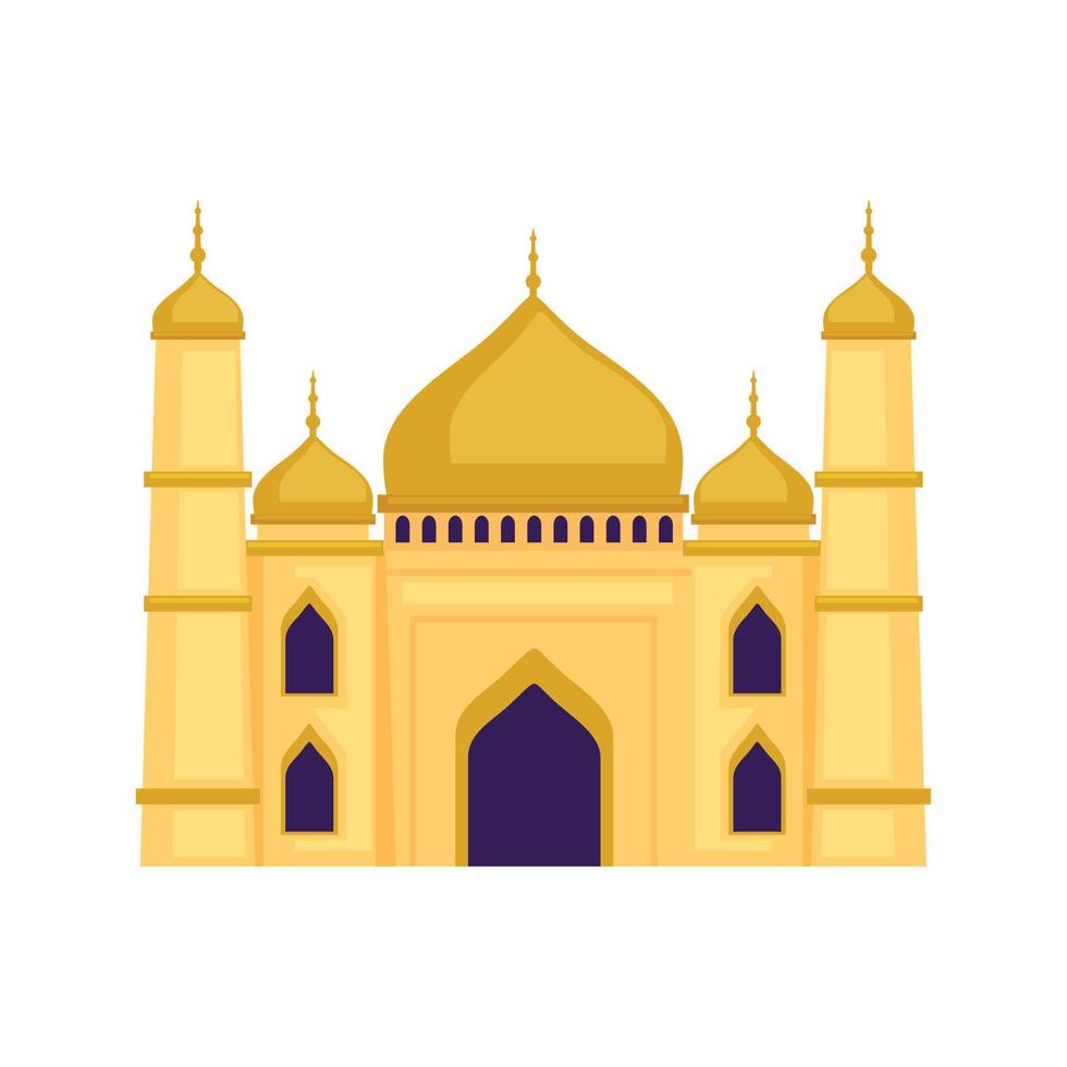 golden islamic mosque temple vector