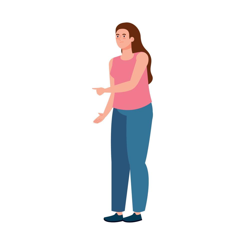young woman indexing vector